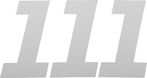 D'COR VISUALS - 45-34-1 - Race Number Plate - #1 - White - 4"