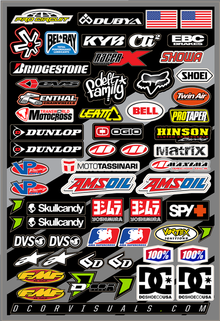 D'COR VISUALS - 40-90-105 - MX Decal Sheet - Misc. Logo