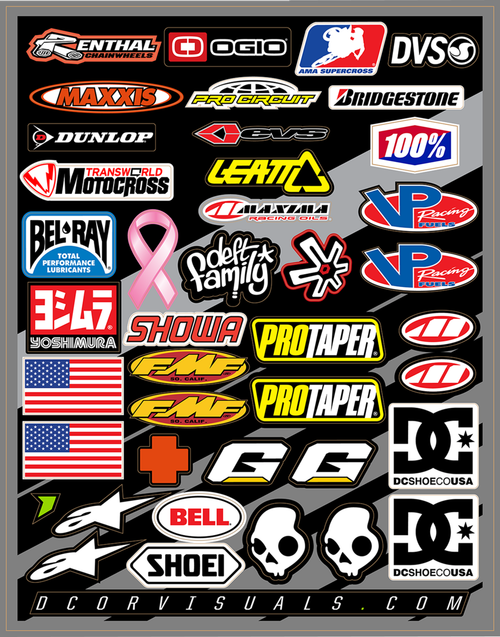 D'COR VISUALS - 40-90-104 - Decal Sheet - Helmet Logos