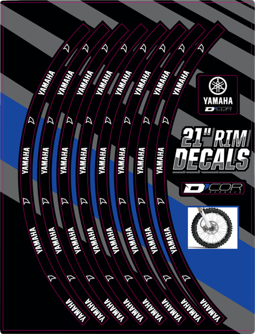 D'COR VISUALS - 40-80-208 - Rim Decal - Yamaha Logo - 21" Front
