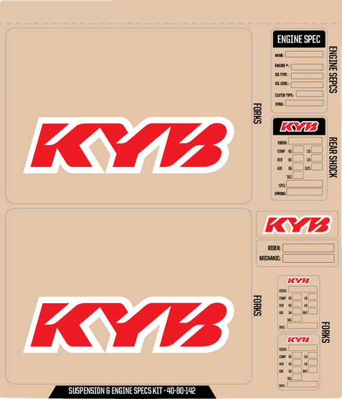 D'COR VISUALS - 40-80-142 - KYB Decal Kit - Red