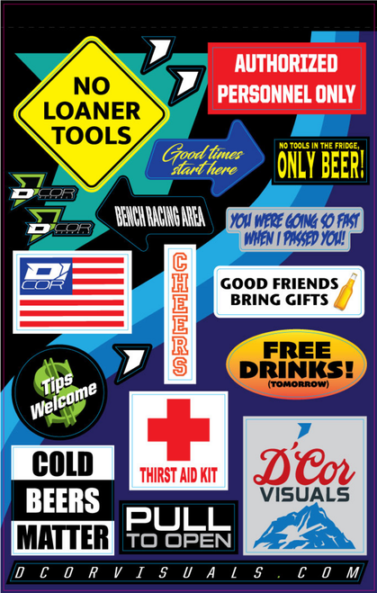 D'COR VISUALS - 40-90-123 - Decal Sheet - Shop/Fridge
