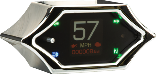 DAKOTA DIGITAL - MLX-5200 - Handle Bar Mount Speedometer - With Signals - Spiked - Chrome