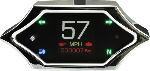 DAKOTA DIGITAL - MLX-5200 - Handle Bar Mount Speedometer - With Signals - Spiked - Chrome