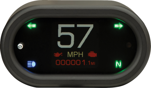 DAKOTA DIGITAL - MLX-5400-K - Handle Bar Mount Speedometer - With Signals - Oval - Black