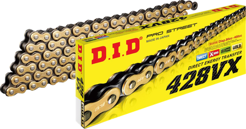 DID - 428VXG130FB - 428 VX - Drive Chain - 130 Links - Gold and Black