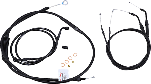 BURLY BRAND - B30-1140 - Jail Bar Cable Kit - 12" Handlebars - Black Vinyl - '07-'13 XL