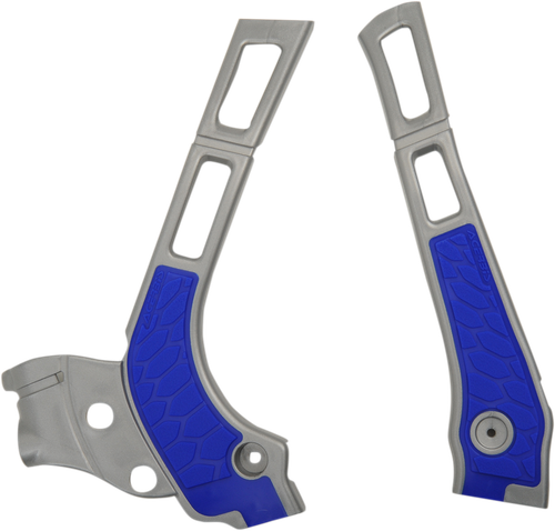 ACERBIS - 2464741404 - X-Grip Frame Guards - Silver/Blue - YZ 125/125/X