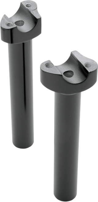 DRAG SPECIALTIES - 0602-0407 - Forged Aluminum Handlebar Risers - Straight - 8" - Black