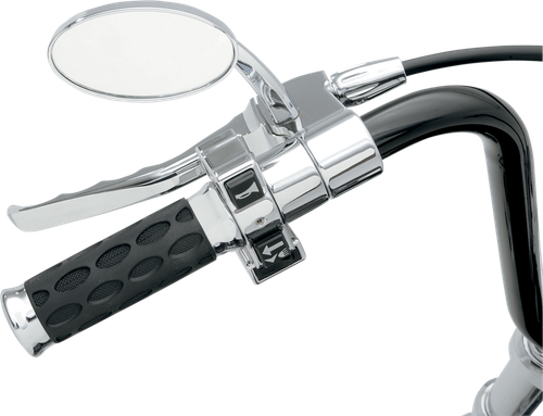 DRAG SPECIALTIES - 0630-0372 - Custom Rubber Grips - Hotop - Chrome/Rubber