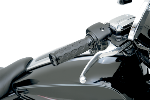 DRAG SPECIALTIES - 0630-0774 - Custom Rubber Grips - Hotop - Black/Rubber