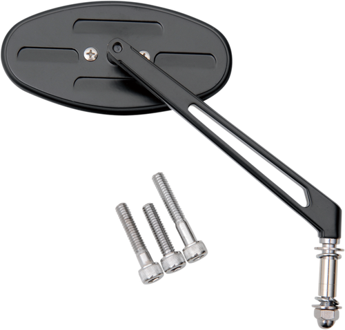 DRAG SPECIALTIES - 0640-0287 - Mirror - Stealth I - Side View - Oval - Black