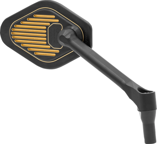 DRAG SPECIALTIES - 0640-1867 - Mirror - Adjustable - Diamond - Black/Gold - Short Stem - Right