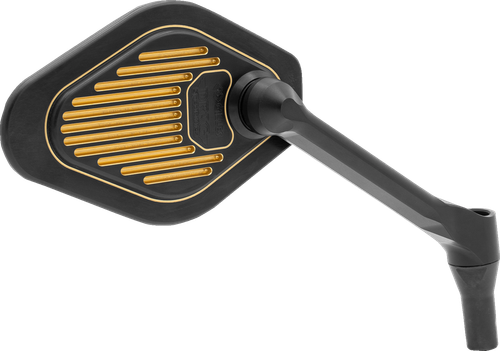 DRAG SPECIALTIES - 0640-1867 - Mirror - Adjustable - Diamond - Black/Gold - Short Stem - Right