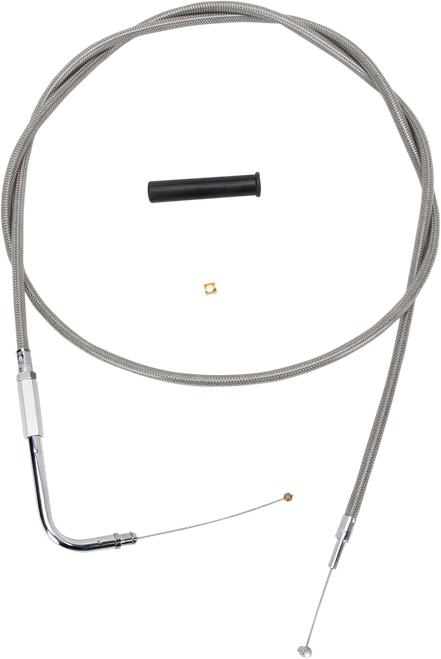 DRAG SPECIALTIES - 0650-1079 - Stainless Braided Throttle Cable - 56"