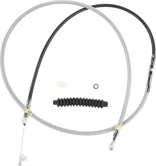 DRAG SPECIALTIES - 0652-2374 - High-Efficiency Braided Stainless Steel Clutch Cable - 76"