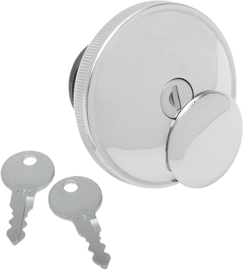 DRAG SPECIALTIES - 0703-0229 - Screw-In Locking Gas Cap - Non-Vented - Chrome