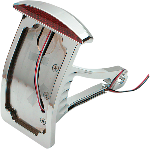 DRAG SPECIALTIES - 0906-6041 - Side Mount Taillight/License Plate Mount - Curved Vertical - Half-Moon