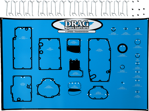 DRAG SPECIALTIES - 0934-6983 - Gasket/Seal and O-Ring Display Board - 6 Speed Big Twin Transmissions