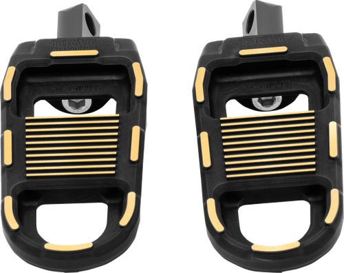 DRAG SPECIALTIES - 1620-2784 - Adjustable Foot Pegs Designed by Gilles - Black/Gold