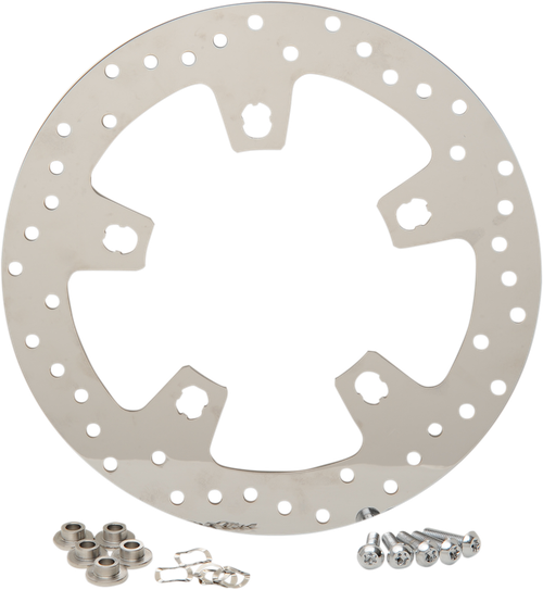 DRAG SPECIALTIES - 1710-2403 - Drilled Brake Rotor - Front - 11.8" - Touring