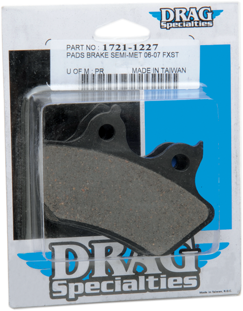DRAG SPECIALTIES - 1721-1227 - Semi-Metallic Brake Pads - Rear - HD Softail