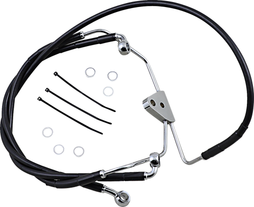 DRAG SPECIALTIES - 1741-2511 - Brake Line - Front - Black - +6"