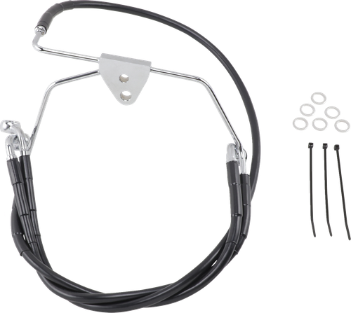 DRAG SPECIALTIES - 1741-2517 - Brake Line - Front - Black - +6" - FLH '96-'07