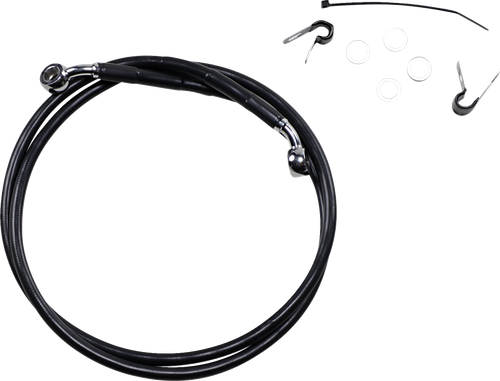DRAG SPECIALTIES - 1741-2537 - Brake Line - Front - Black - +10" - XL