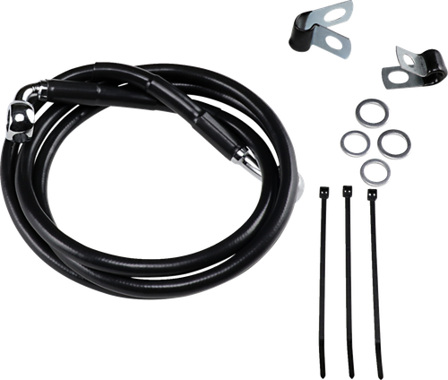 DRAG SPECIALTIES - 1741-2552 - Brake Line - Front - Black - +4"