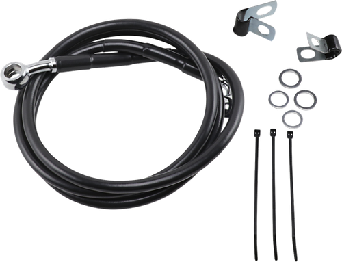 DRAG SPECIALTIES - 1741-2554 - Brake Line - Front - Black - +8"