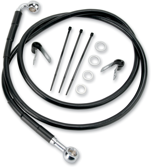 DRAG SPECIALTIES - 1741-2581 - Brake Line - Front - Black - +2"