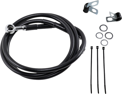 DRAG SPECIALTIES - 1741-2582 - Brake Line - Front - Black - +4"