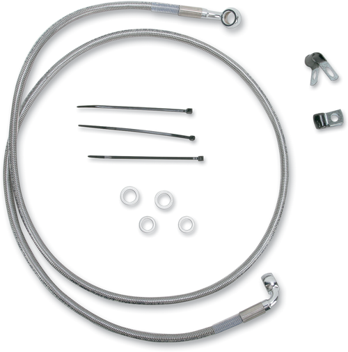 DRAG SPECIALTIES - 1741-2673 - Brake Line - Front - +8" - Stainless Steel