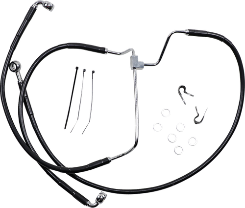 DRAG SPECIALTIES - 1741-3976 - Brake Line - Front - Black - +2"