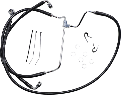 DRAG SPECIALTIES - 1741-3978 - Brake Line - Front - Black - +4"