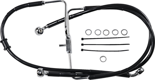 DRAG SPECIALTIES - 1741-5853 - Brake Line - +4" - Black - XL