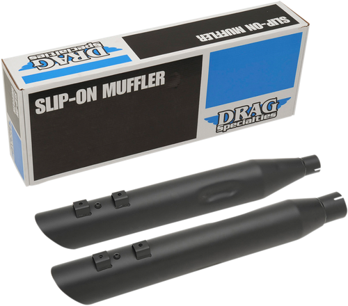 DRAG SPECIALTIES - 1801-1190 - 4" Slashdown Slip-On Mufflers - Black
