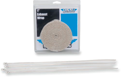 DRAG SPECIALTIES - 1861-0666 - Exhaust Heat Wrap Kit with Ties - Tan - 1" x 25'