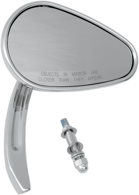 DRAG SPECIALTIES - 1901-1900 - Mirror - Side View - Teardrop - Chrome - Right
