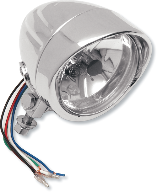 DRAG SPECIALTIES - 2001-0248 - Spotlight w/Visor - 4-1/4" - w/Running Light - Clear Lens
