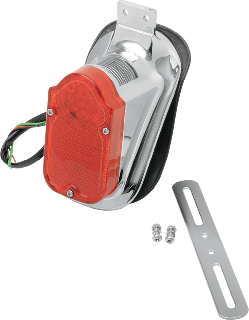 DRAG SPECIALTIES - 2010-0562 - Tombstone Taillight/License Plate Mount - Top Tag - Red Lens