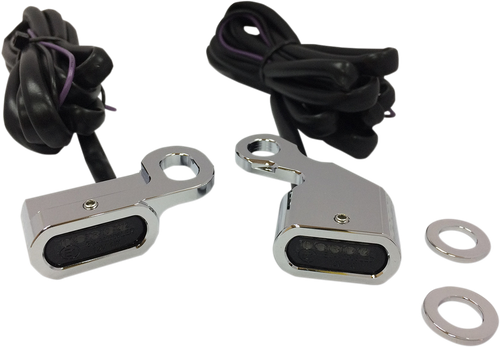 DRAG SPECIALTIES - 2040-2133 - LED Handlebar Marker Lights - Chrome/Smoke