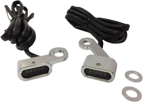 DRAG SPECIALTIES - 2040-2137 - LED Handlebar Marker Lights - XL - Chrome/Smoke