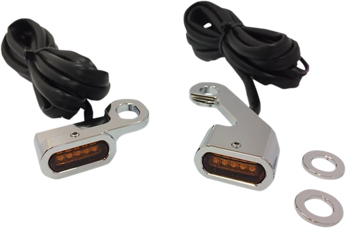 DRAG SPECIALTIES - 2040-2140 - LED Handlebar Marker Lights - Chrome/Amber