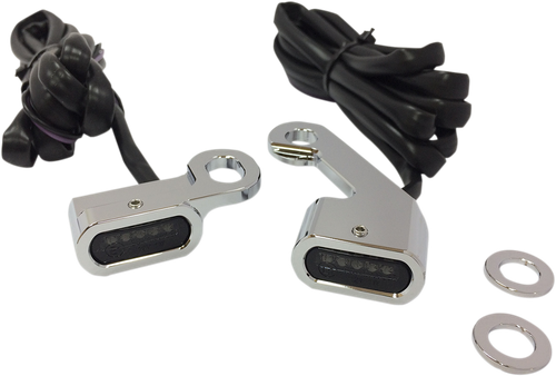 DRAG SPECIALTIES - 2040-2141 - LED Handlebar Marker Lights - Chrome/Smoke