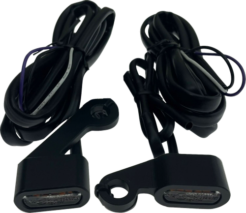 DRAG SPECIALTIES - 2040-3058 - Marker Lights - Matte Black - Amber Lens - '04-'13 XL