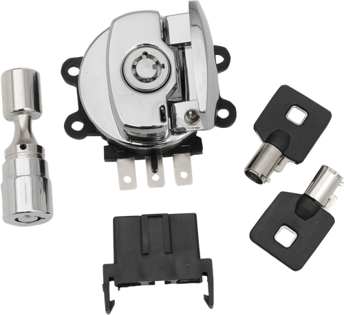 DRAG SPECIALTIES - 2106-0252 - Side Hinge Ignition Switch with Fork Lock - Chrome