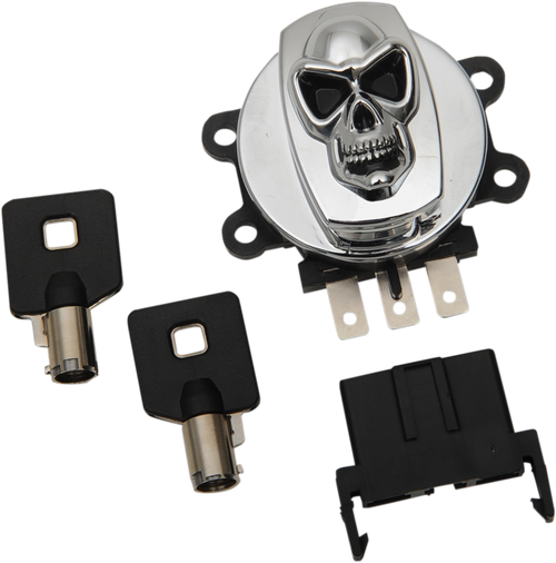 DRAG SPECIALTIES - 2106-0422 - Ignition Switch - Skull - Chrome