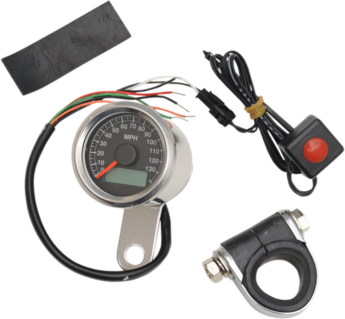 DRAG SPECIALTIES - 2210-0172 - Programmable Mini Electronic Speedometer with Odometer/Tripmeter - 1.87" - Polished
